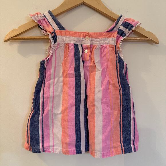 Carter's Girls Stripe Tank sz 5T Cotton Flutter Sleeve Tank - Picture 4 of 5